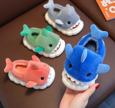 Cozy Cartoon Shark Plush Slippers for Kids Boys & Girls