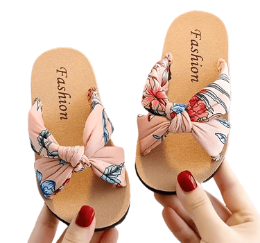 Trendy Boho Style Flower Print Slippers For Girls